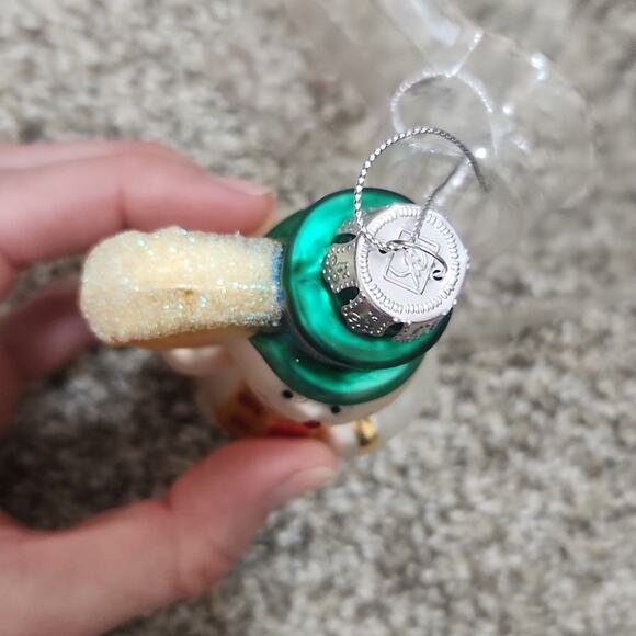 Brass key blown glass ornament frosty the snow man vintage in box - Picture 6 of 8